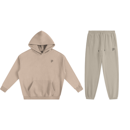 Essential Sweat Set | Hoodie + Joggers (Gray Apricot)